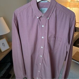 Eddie Bauer Men’s Red/tan Plaid L/S Button Up Size L Tall